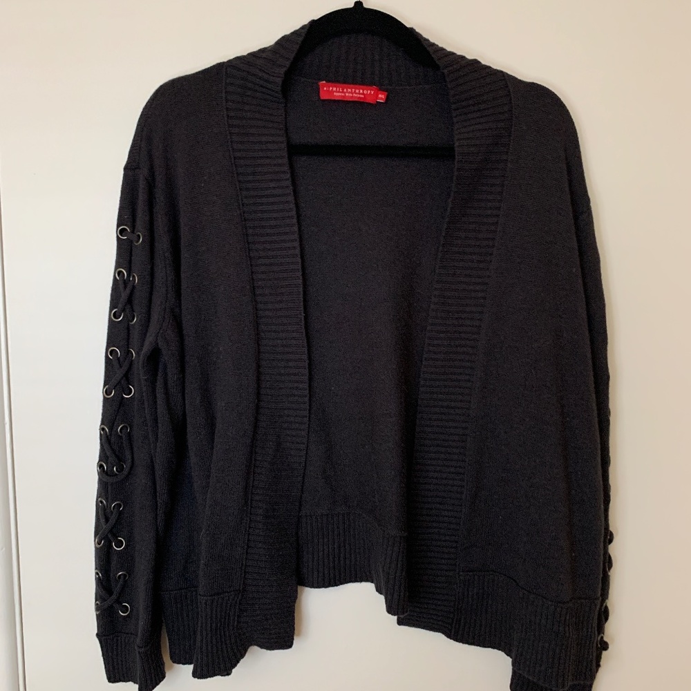n:PHILANTHROPY Cardigan with Criss Cross Sleeve Detail | Medium/Large
